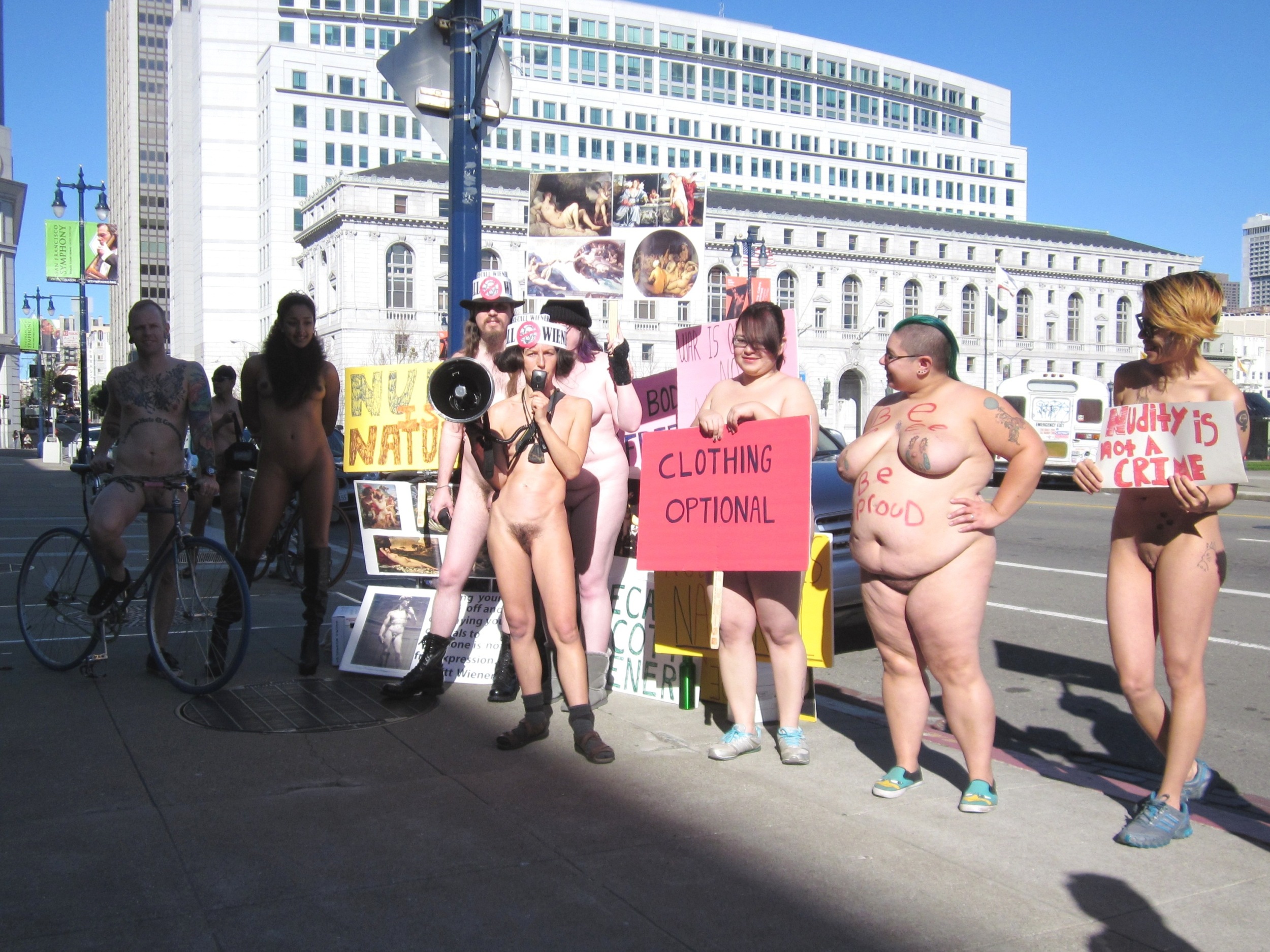 nude protest Hairy women