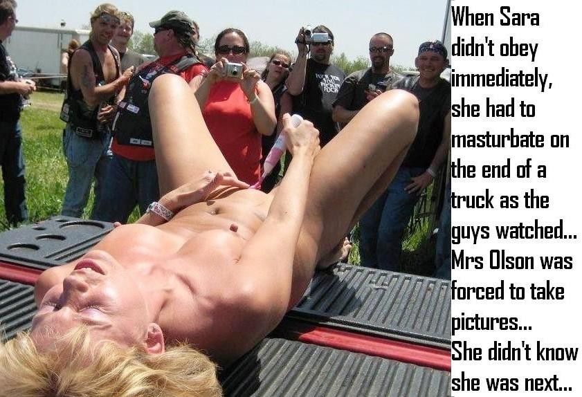 forced enf Blackmailed nudity captions women