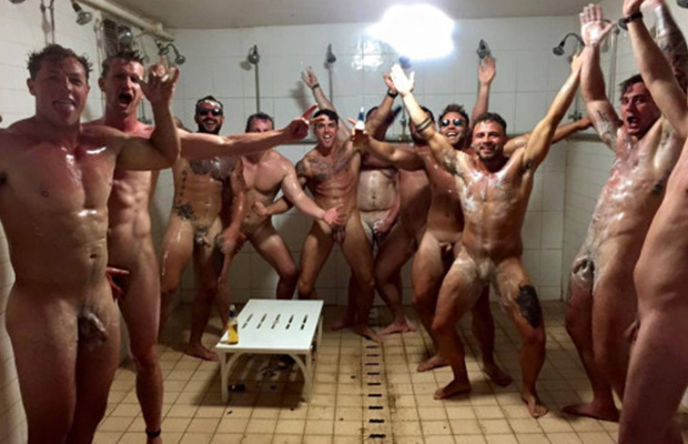 locker naked Rugby room