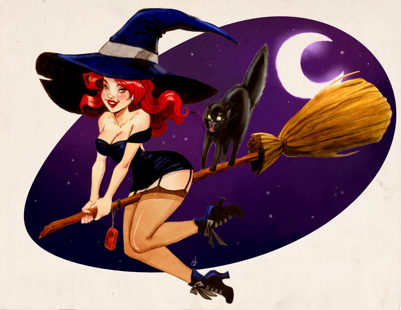 witch girls Halloween up cartoon sexy pin
