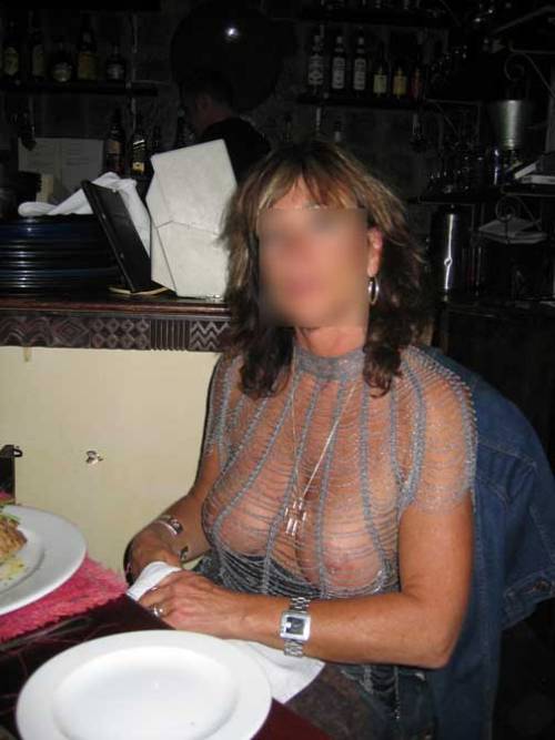 through shirt nipples see Wife public
