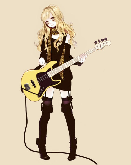 guitar with Anime girl