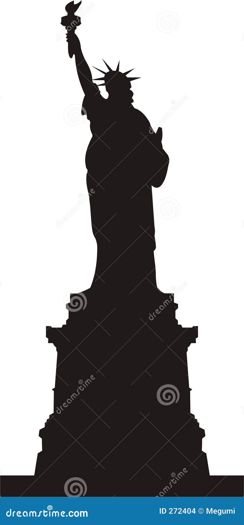 liberty silhouette of vector Statue